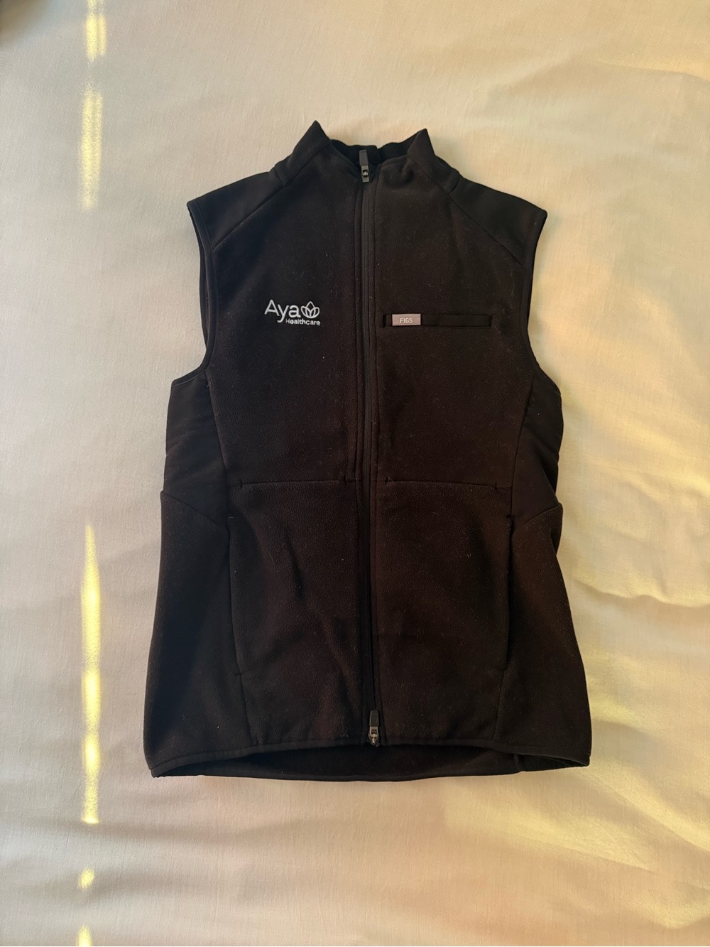 Figs On-Shift Fleece Scrub Vest with Aya Logo